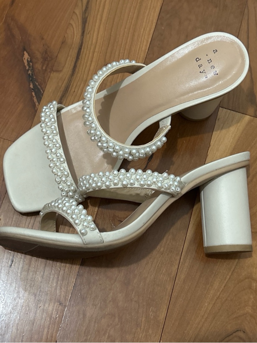 Pearl Block Heels